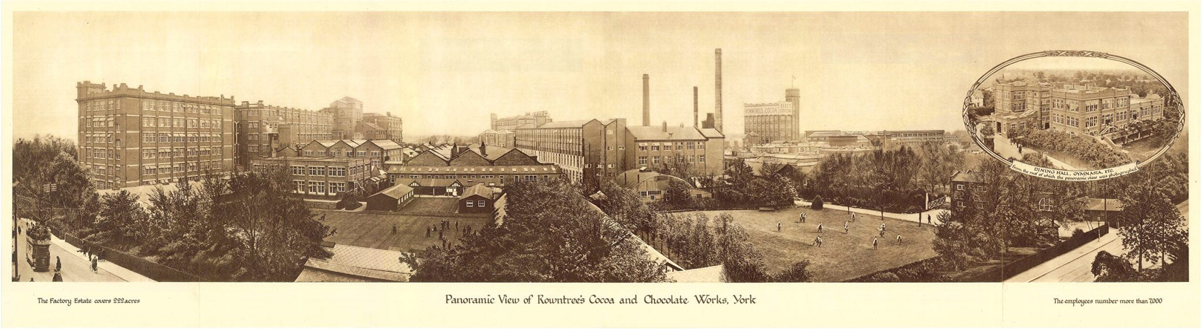 Panoramic view of Rowntrees cocoa and chocolate works